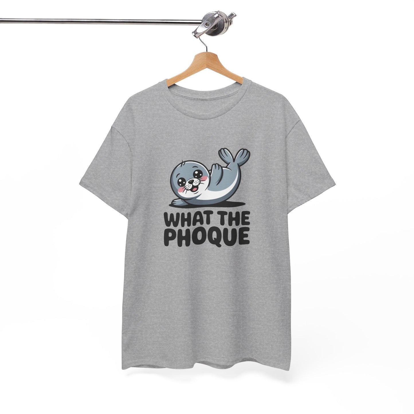 Tee Shirt Phoque Humour What The Phoque – Cadeau drôle animal mignon Blanc Gris Noir