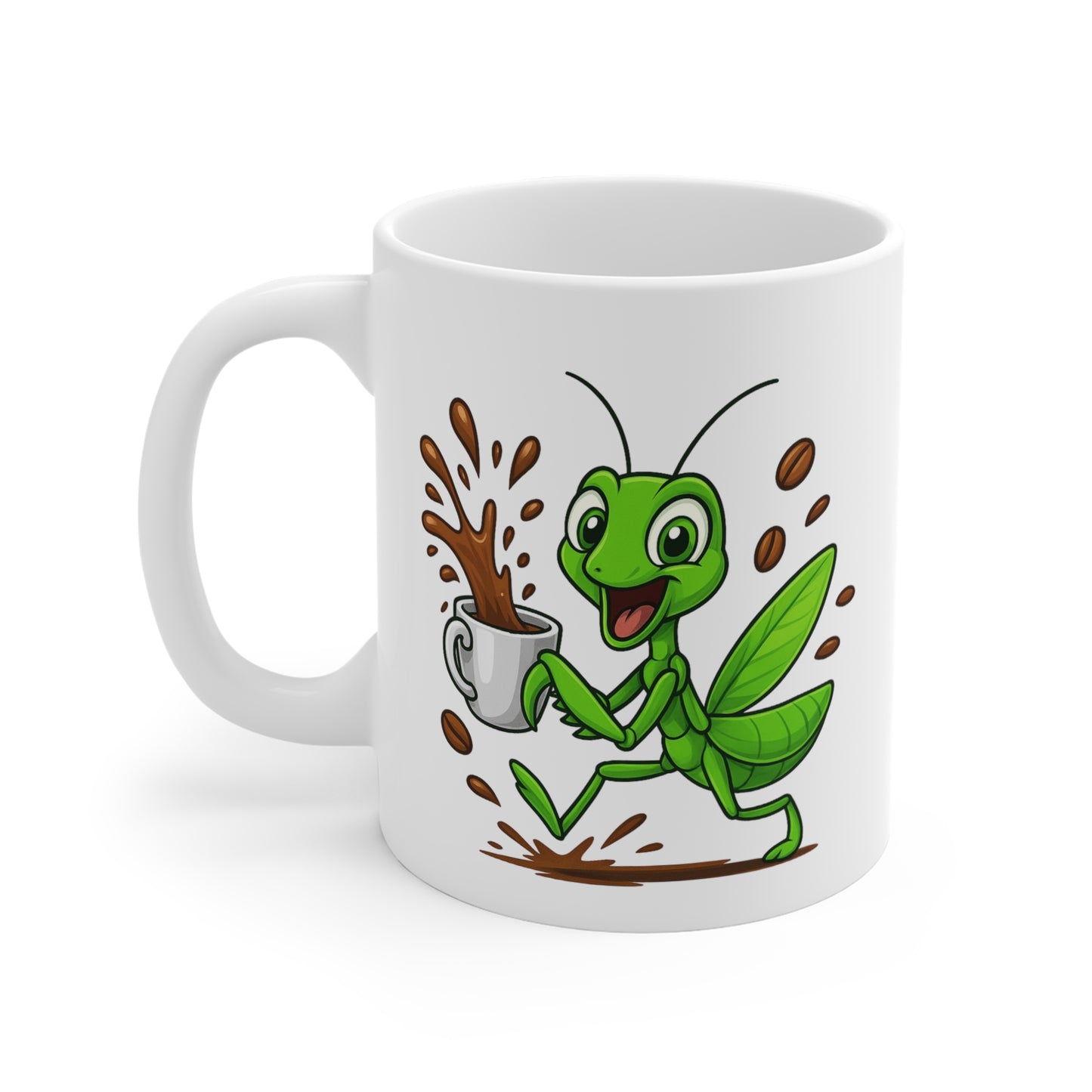 Tasse Mante Religieuse Amusante – Mug Café Cartoon Céramique 325ml – Cadeau Original Animal Mignon