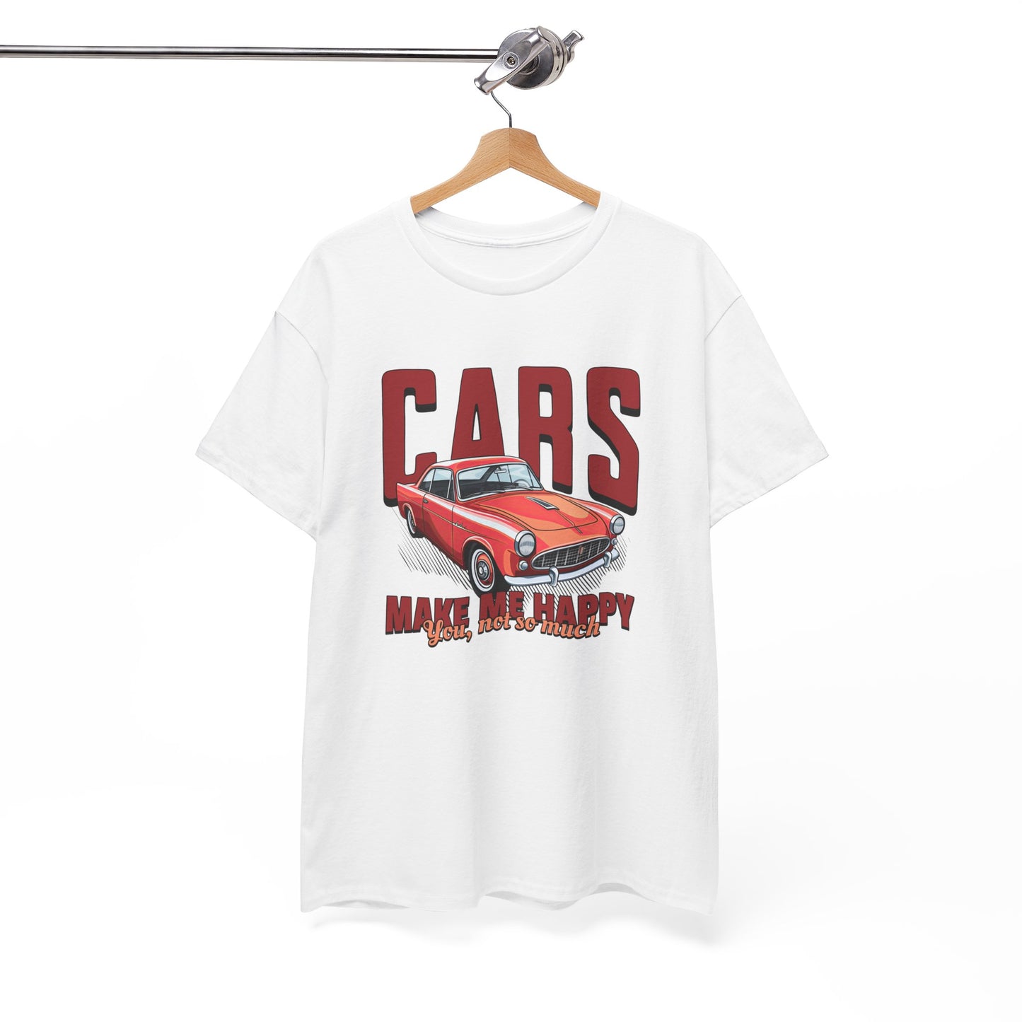 T-Shirt Cars Make Me Happy Homme Femme – Tee Shirt Voiture Vintage Humour – Cadeau Passion Automobile