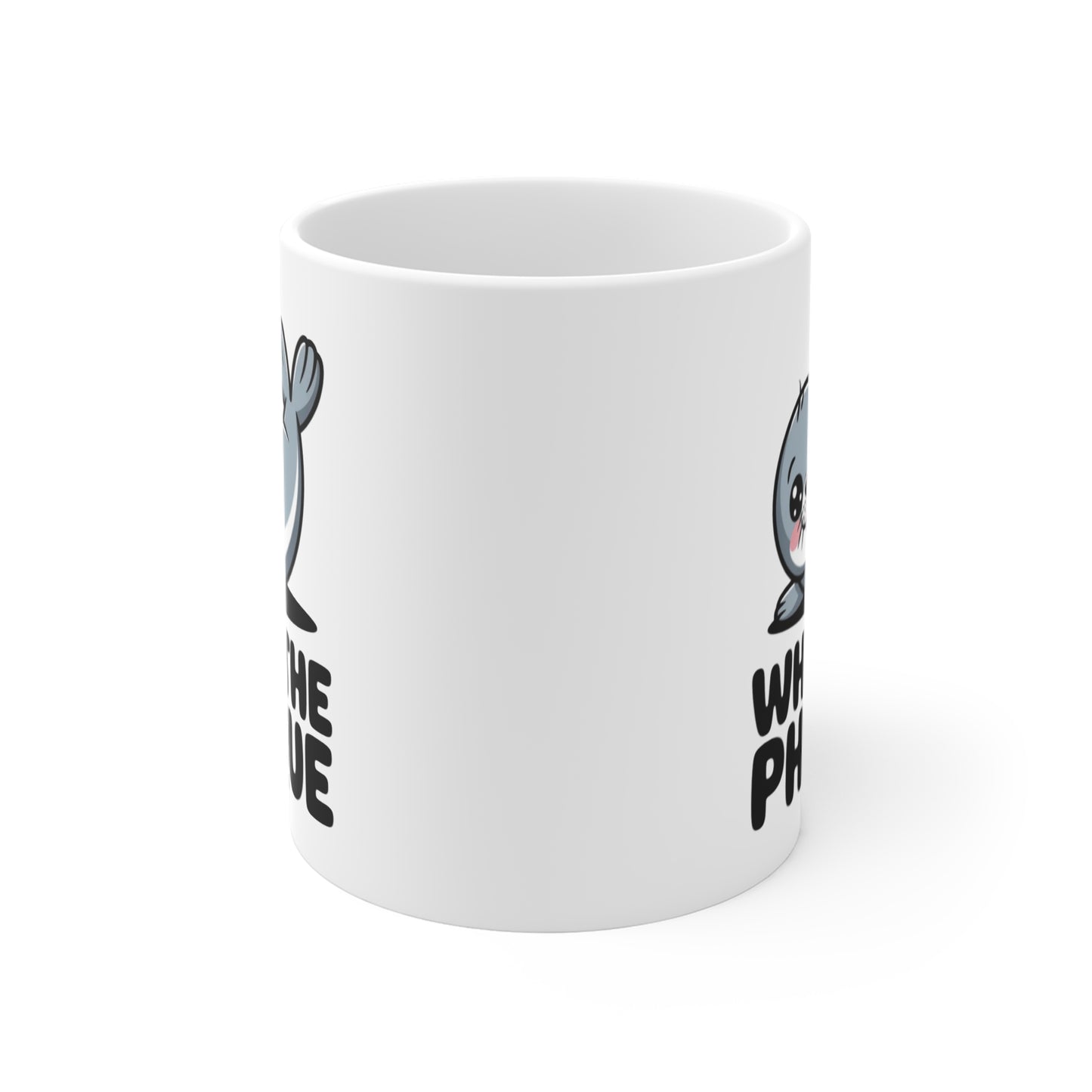 Mug Phoque Drôle – What The Phoque – Tasse Humoristique Jeu de Mot – Cadeau Mignon Animal Kawaii 325 ml