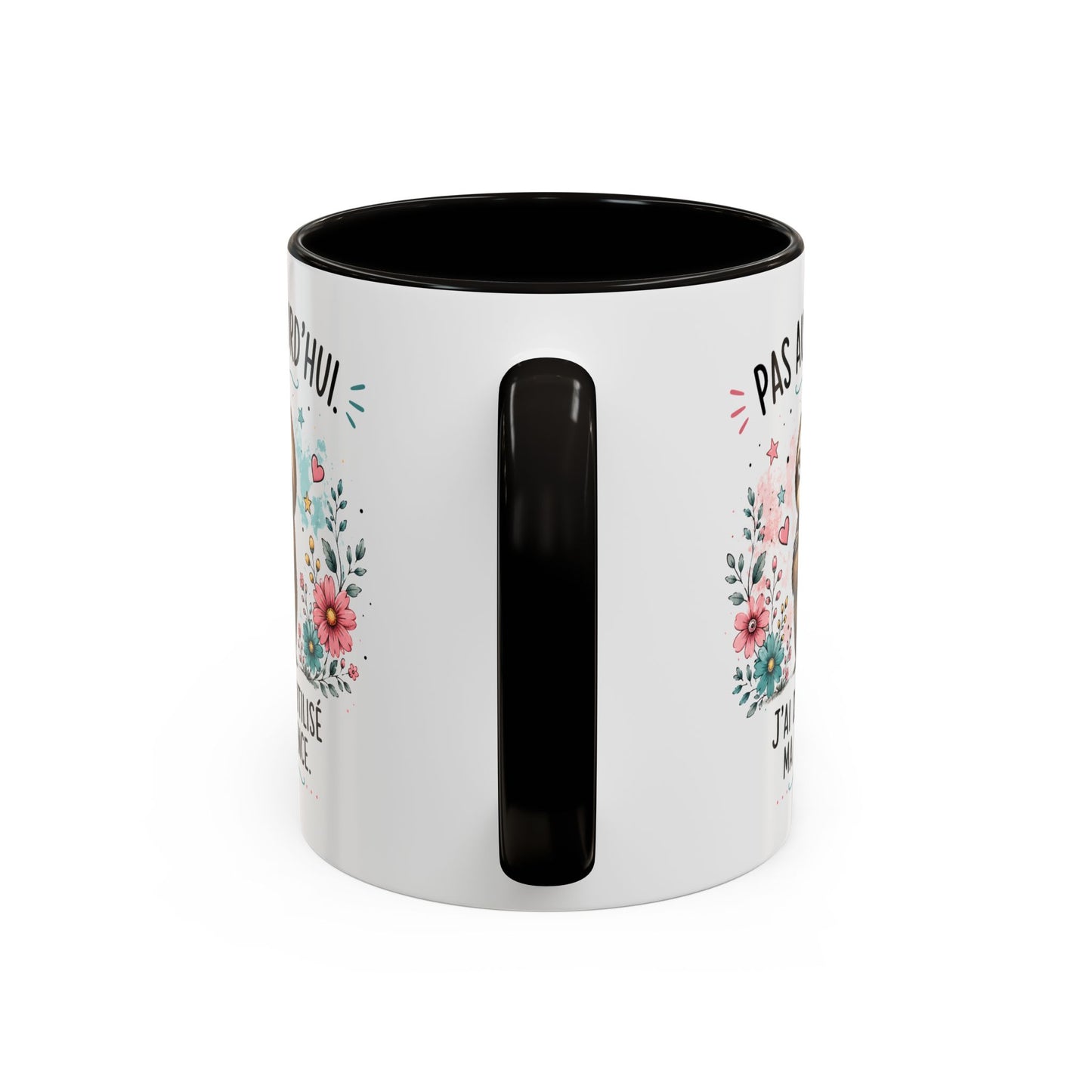 Tasse Paresseux Drôle Homme Femme – Mug Pas aujourd'hui j'ai déjà utilisé ma patience – Cadeau Humour 325 ml