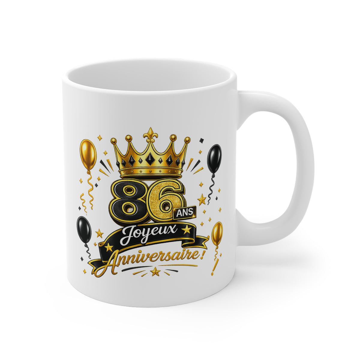 Mug Joyeux 86 Ans – Tasse Anniversaire 86 Ans – Cadeau Original pour Femme Homme – Idée Cadeau 86e Anniversaire