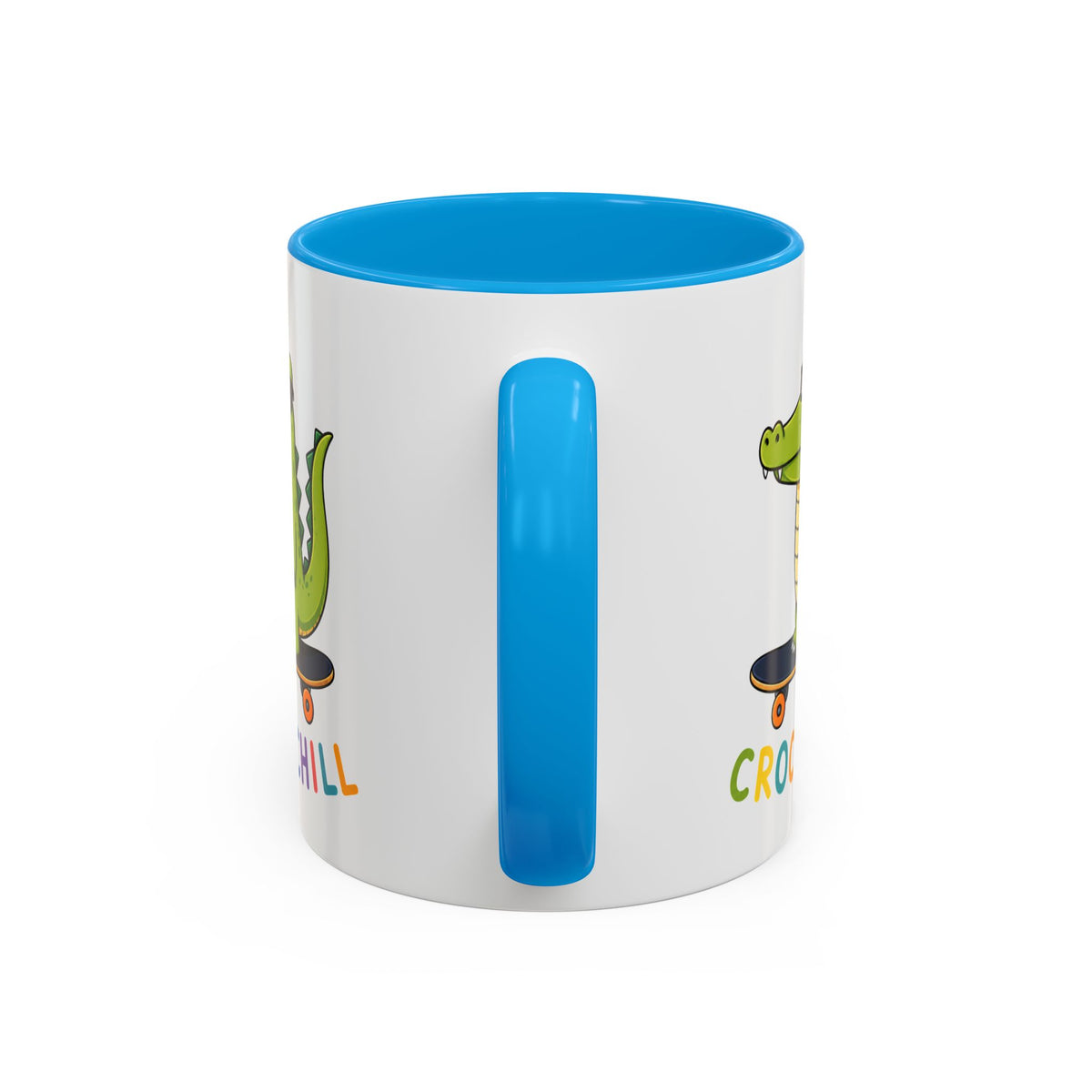 Mug Crocochill – Crocodile sur Skateboard – Tasse Humour Crocodile – Cadeau Original Homme Femme Noir Bleu Rouge