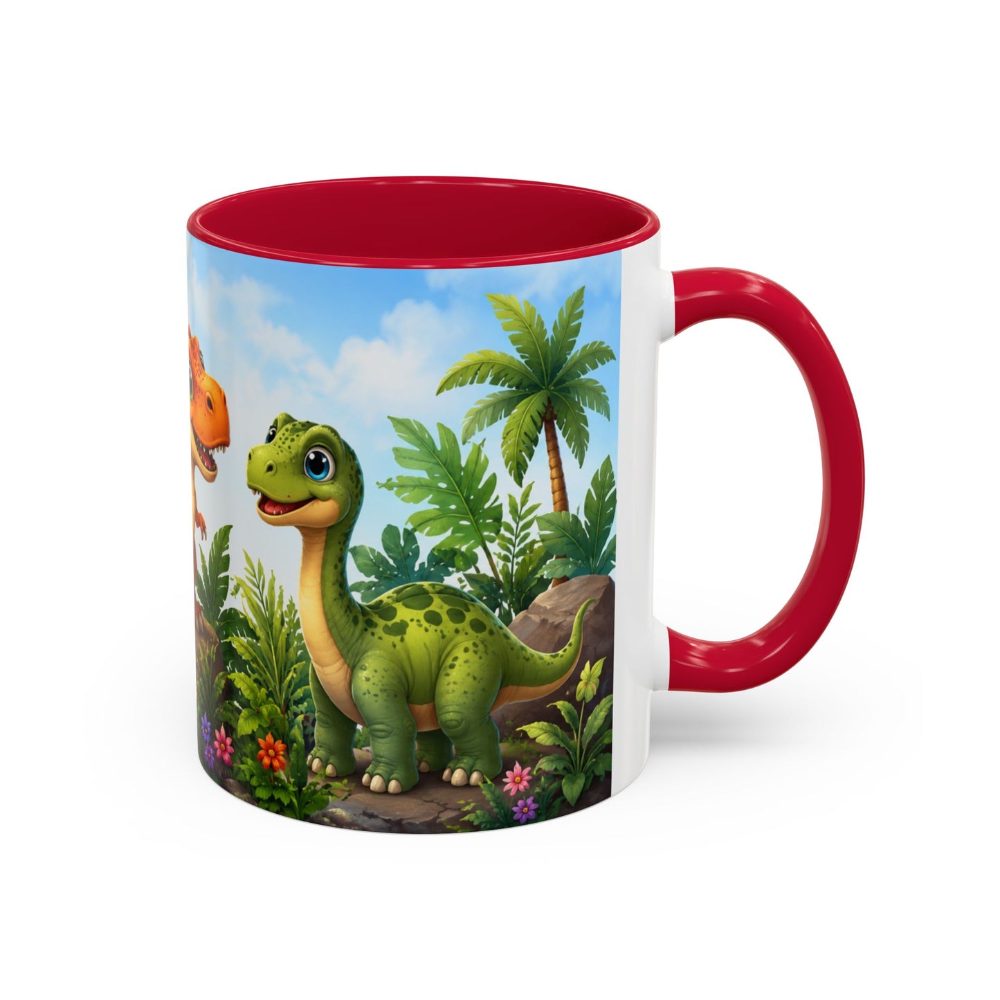 Tasse Dinosaures Mignons – Mug Dinosaure Kawaii Jungle Tropicale – Cadeau Enfant Garçon Fille 325ml