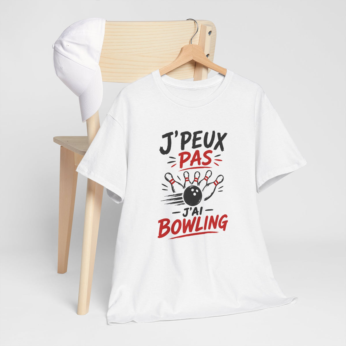 Tee Shirt Homme Femme Bowling – J’Peux Pas J’ai Bowling – T-Shirt Humour Passion Bowling Idée Cadeau Joueur Joueuse