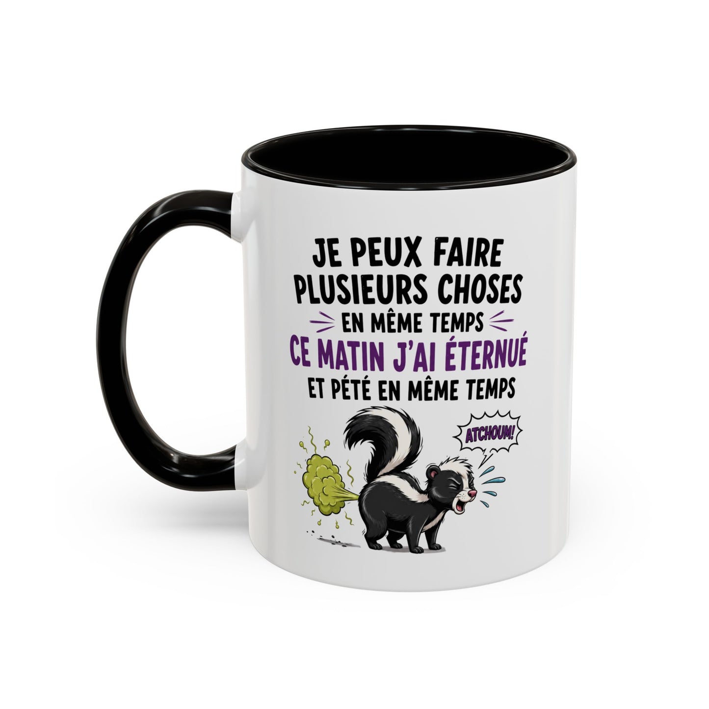 Tasse Humour Homme et Femme – Mug Drôle Pet et Prout avec Putois – Cadeau Original Rigolo pour Ami Collègue Anniversaire 325 ml