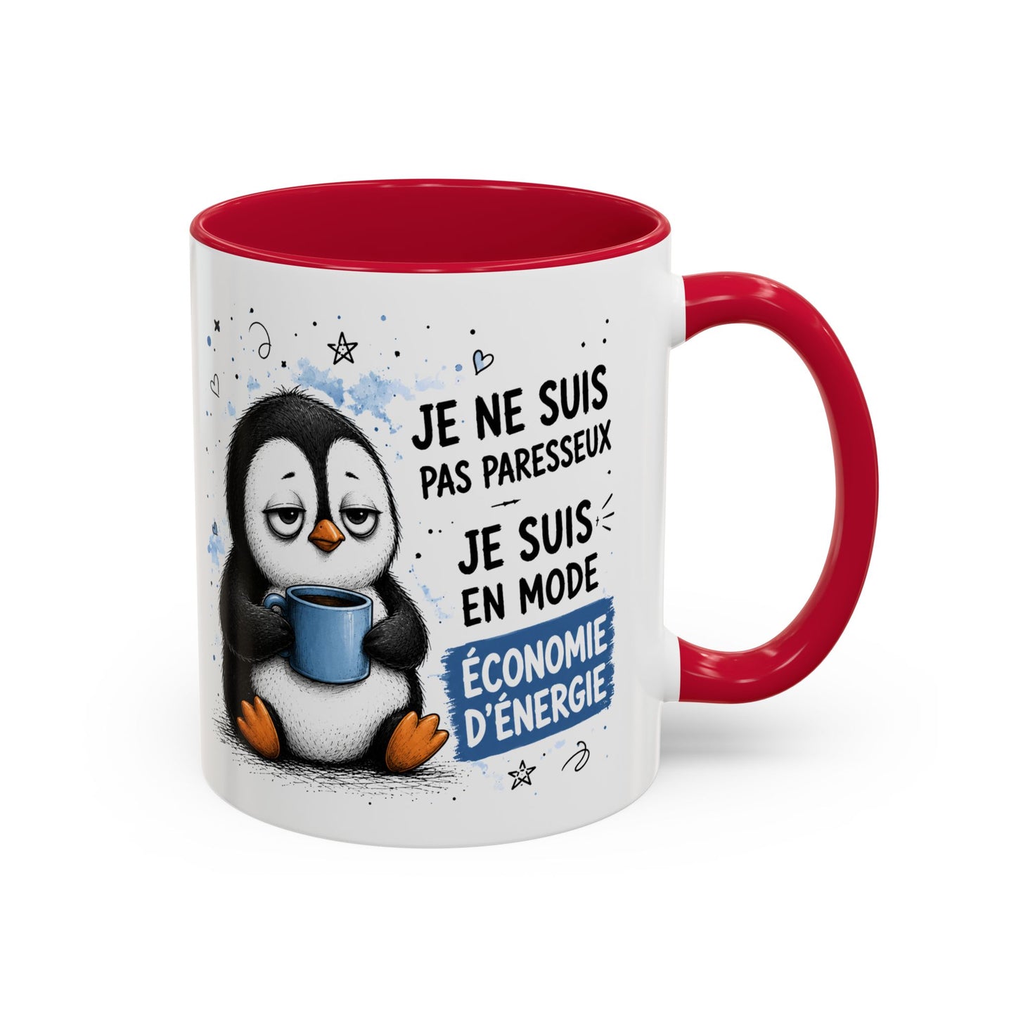 Tasse Pingouin Drôle Homme Femme – Mug Je Ne Suis Pas Paresseux Je Suis en Mode Économie d'Énergie – Cadeau Humour Café 325 ml