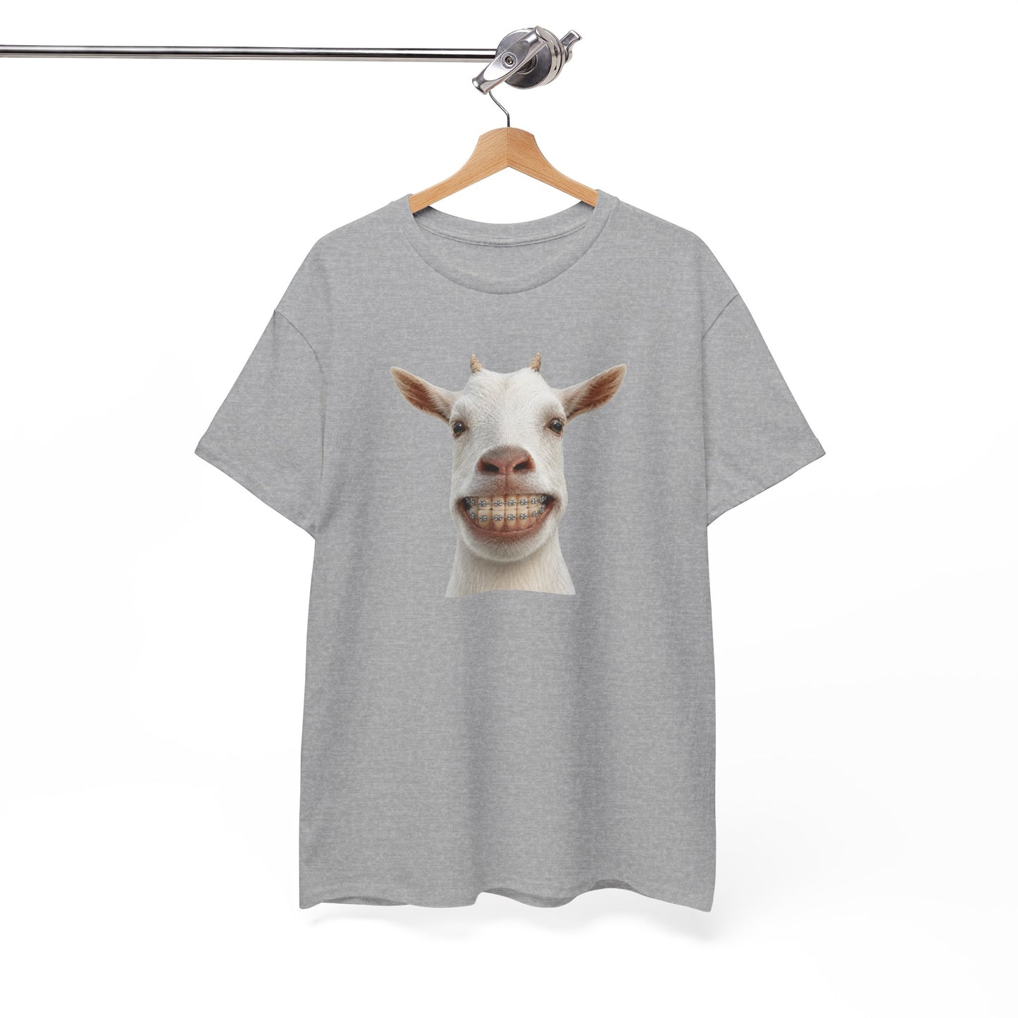 Tee-Shirt Humour Homme et Femme – Chèvre Drôle avec Appareil Dentaire – Idée Cadeau Original Animal Ferme Anniversaire