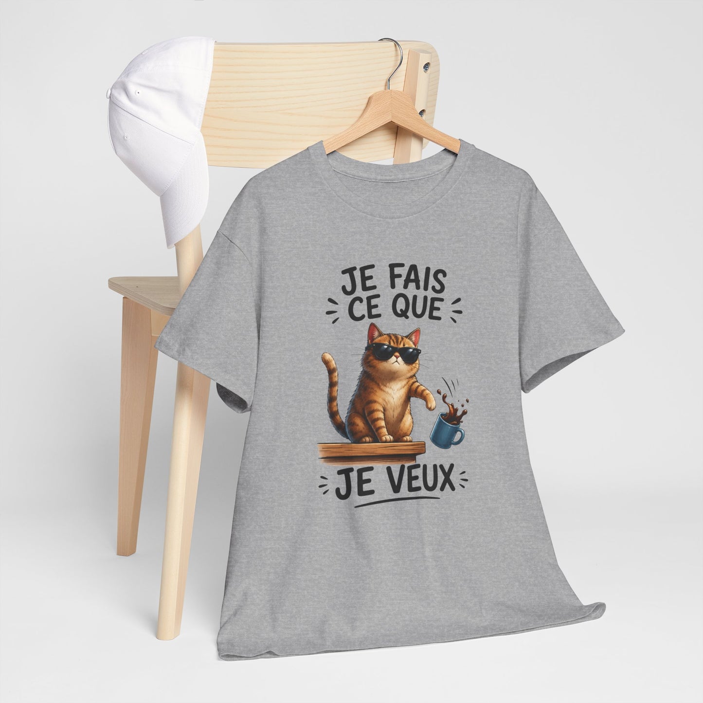 Tee-Shirt Je Fais Ce Que Je Veux – Chat Drôle Avec Lunettes – Cadeau Humour Homme Femme Adulte