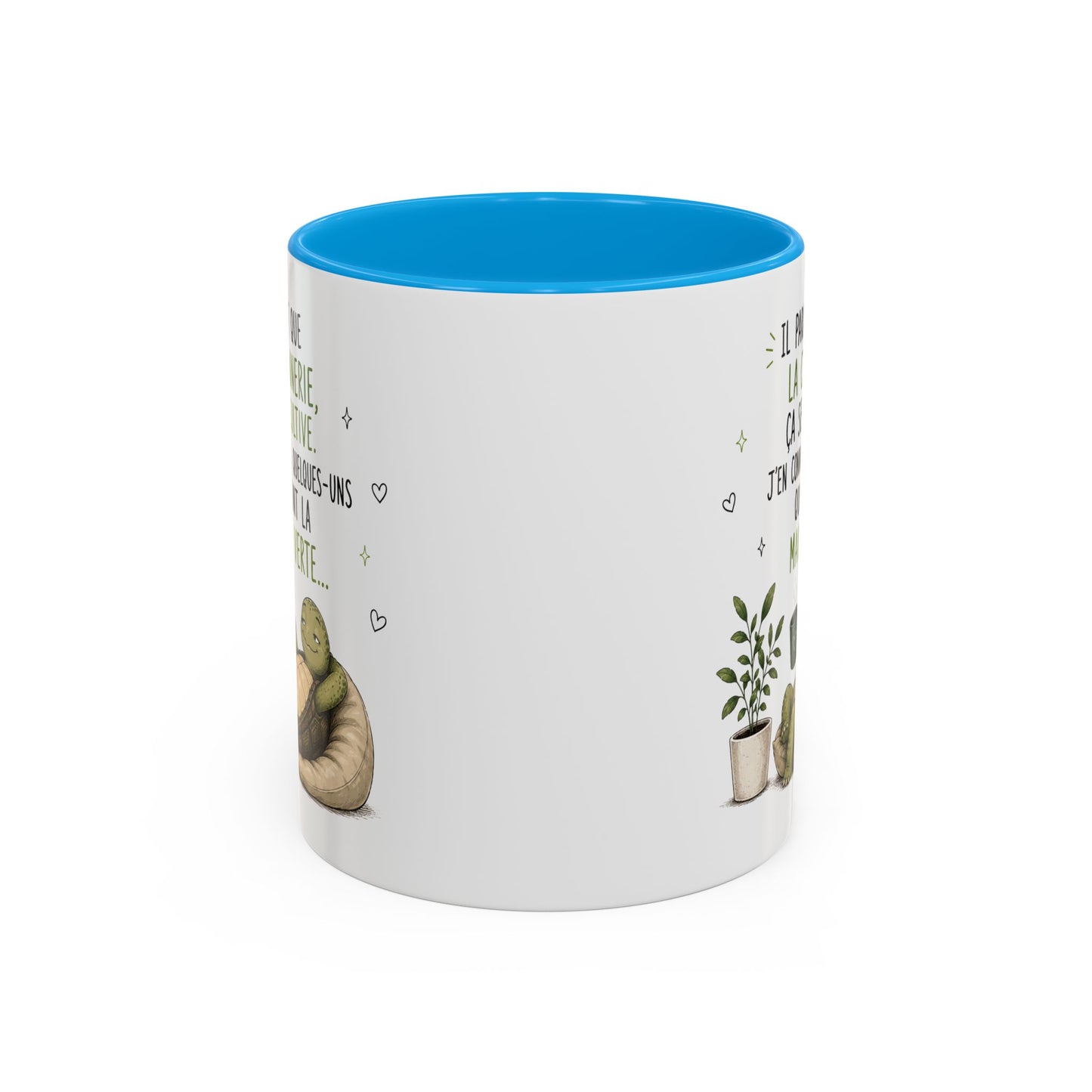 Tasse Tortue Drôle Homme et Femme – Mug Humour Jardinage Plantes Main Verte – Cadeau Original Amusant 325 ml