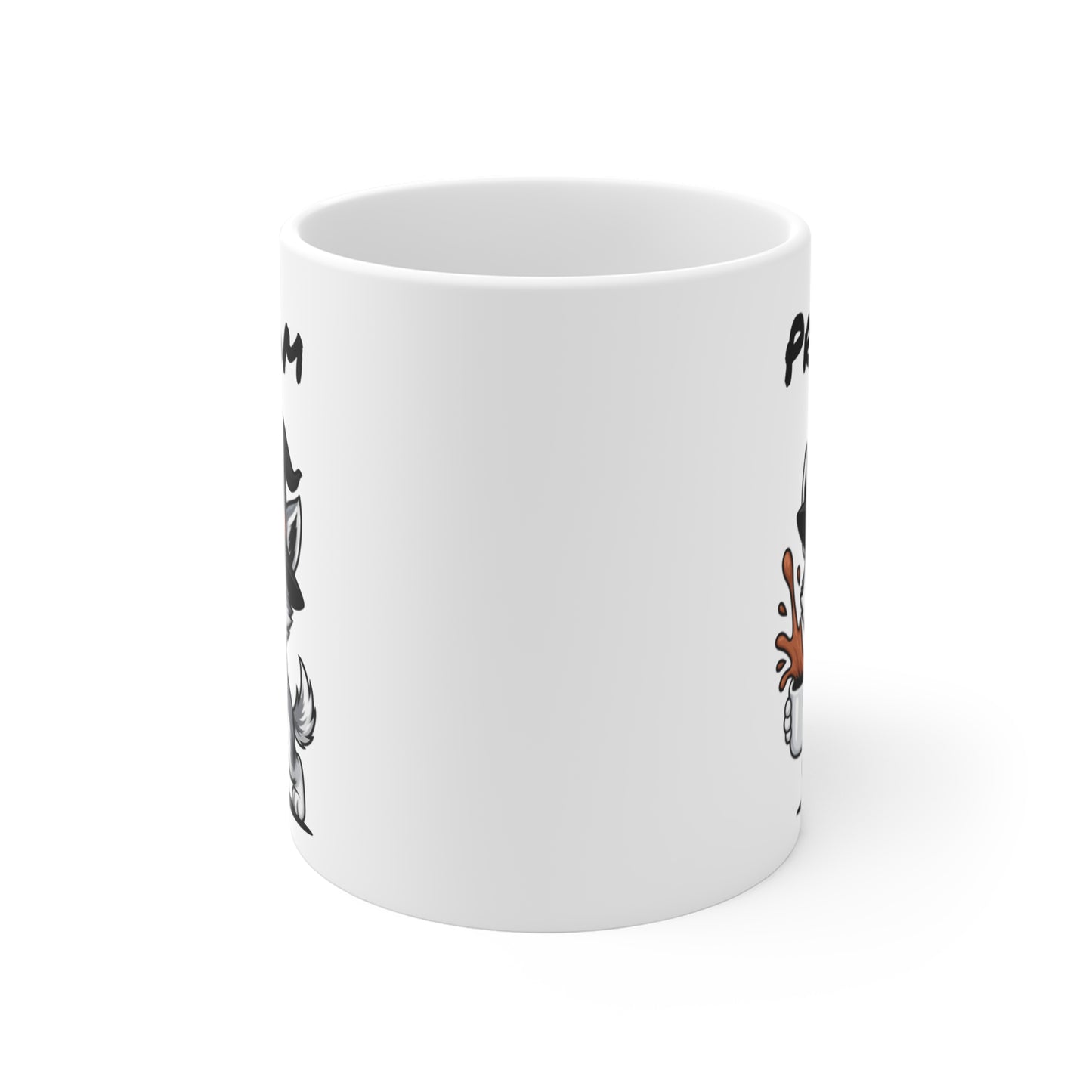 Tasse Personnalisable Loup Sorcier Café – Mug Prénom Céramique 325ml – Cadeau Drôle Halloween