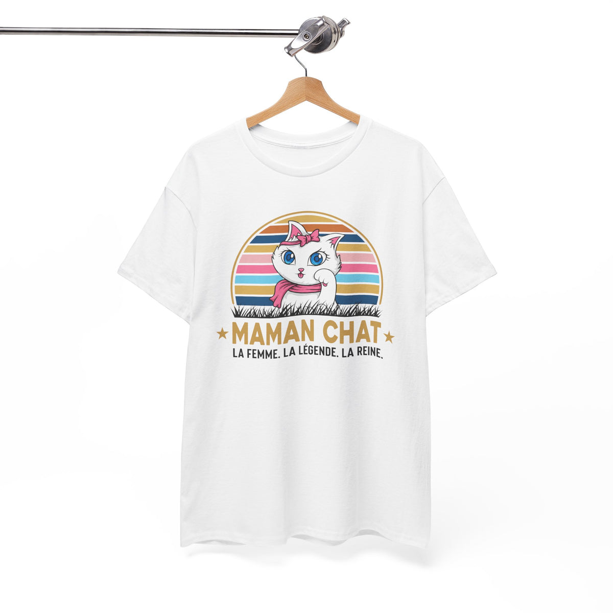 Tee Shirt Maman Chat Femme – Amoureuse des Chats et Félins – Idée Cadeau Maman Passionnée de Chats Humour