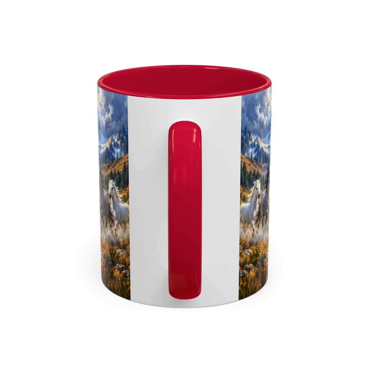 Mug Chevaux au Galop dans les Montagnes – Tasse Paysage Nature avec Troupeau de Chevaux – Cadeau Original Amoureux des Chevaux