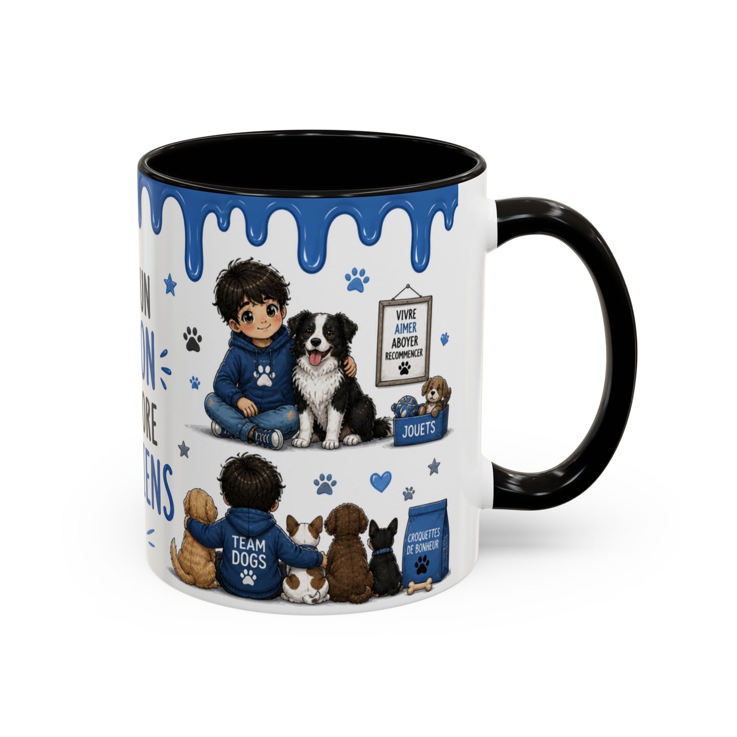 Tasse Juste Un Garçon Qui Adore Les Chiens – Mug Chien Garçon Kawaii Bleu – Cadeau Passion Chiens 325ml