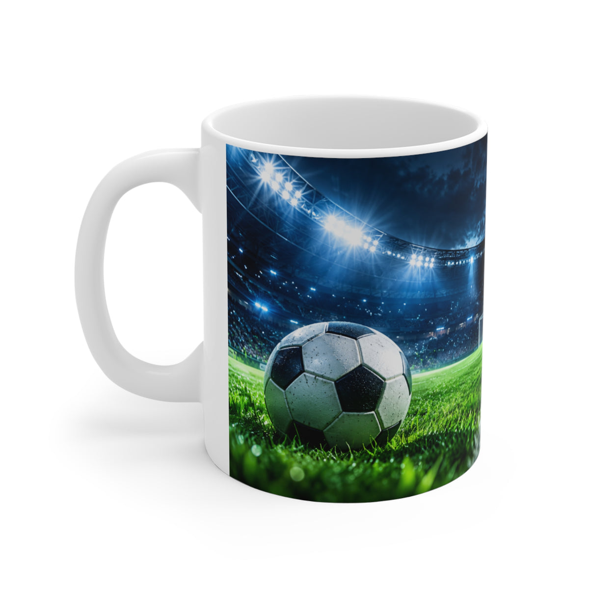 Mug Football Stade Illuminé – Tasse Ballon de Foot et Terrain – Cadeau Original Fan de Football Homme Femme