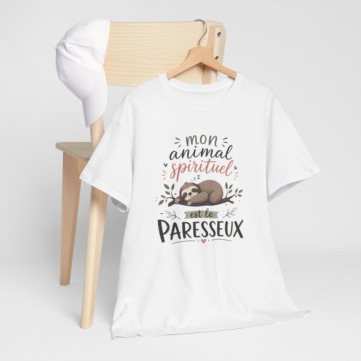 Tee-Shirt Mon Animal Spirituel est le Paresseux – Cadeau Humour Animal Mignon Homme Femme