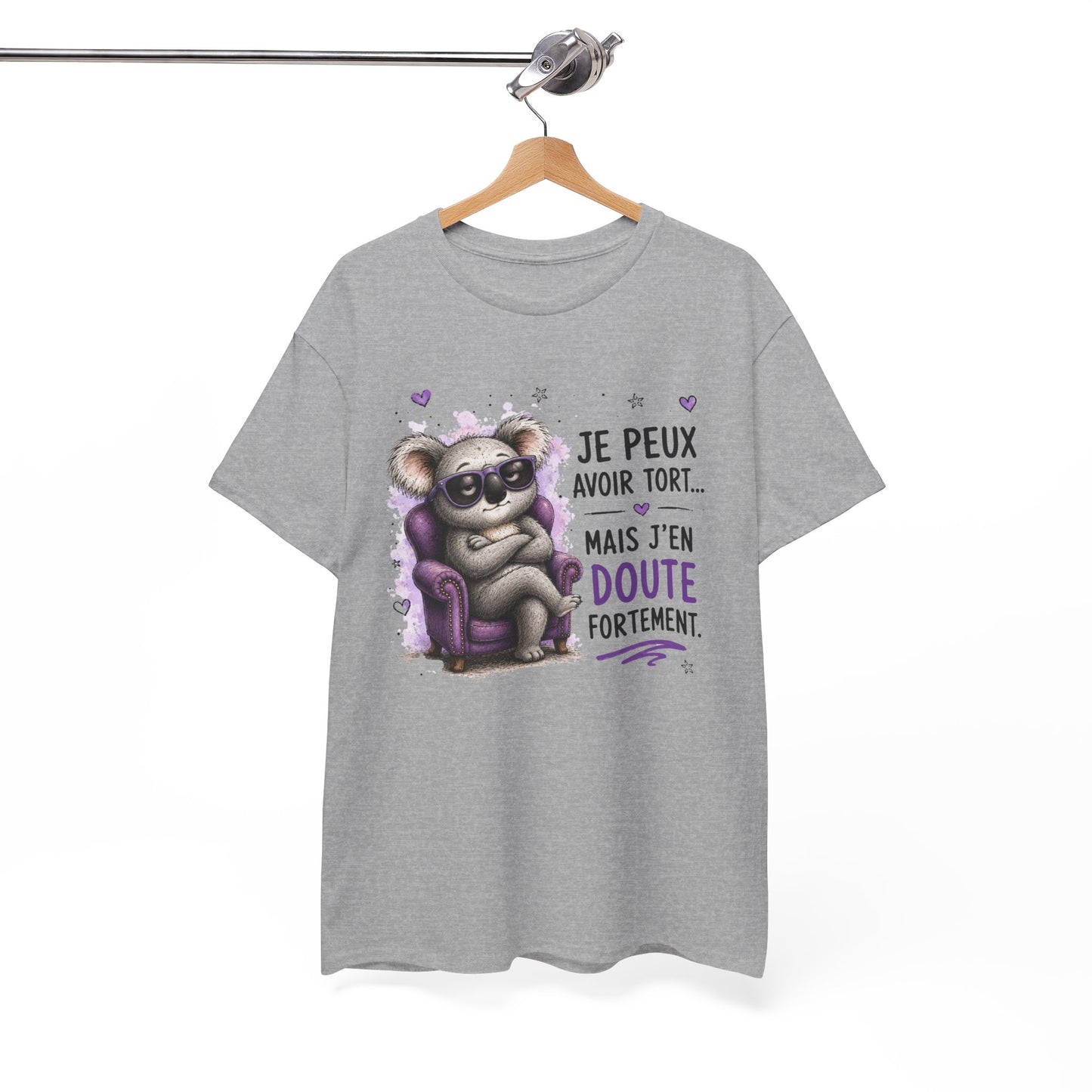 Tee-Shirt Humour Homme et Femme – Koala Drôle Caractère Têtu – Idée Cadeau Original Anniversaire