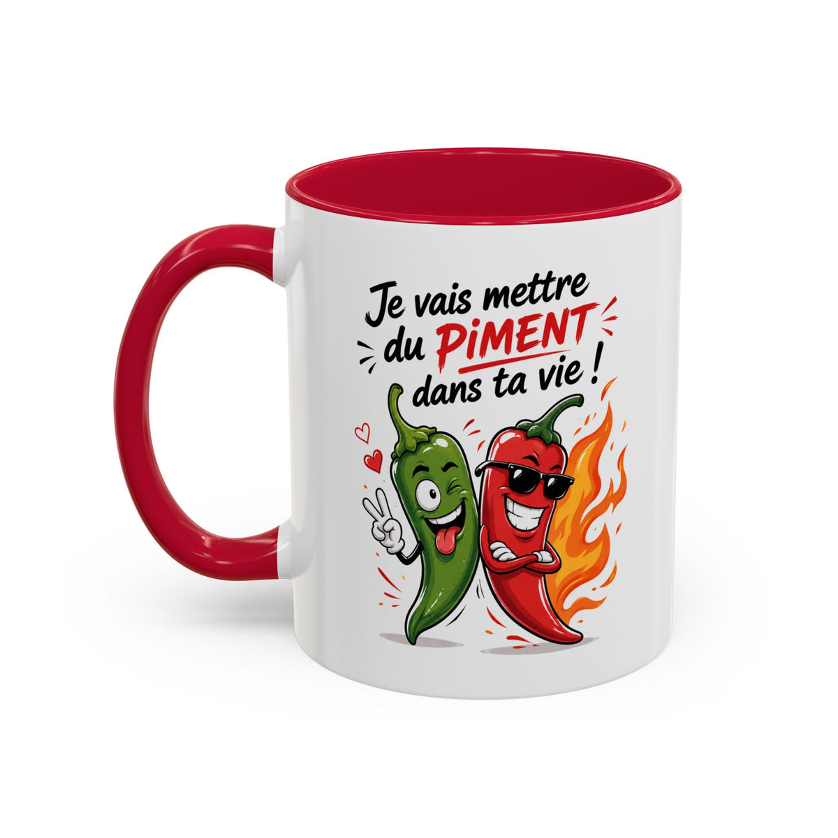 Mug Je Vais Mettre du Piment dans ta Vie – Tasse Humour Piment – Cadeau Drôle et Original Homme Femme Noir Bleu Rouge