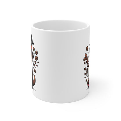 Mug Loutre Sorcier Halloween 325ml – Tasse Céramique Drôle avec Café Débordant – Cadeau Original Fête d’Halloween