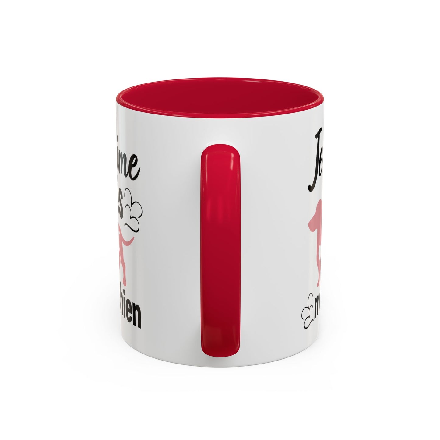 Mug Teckel Homme et Femme – Tasse Chien pour Maître et Maîtresse – Cadeau Amoureux des Chiens et Animaux – Idée Cadeau Propriétaire de Teckel – 325 ml Noir Bleu Rouge