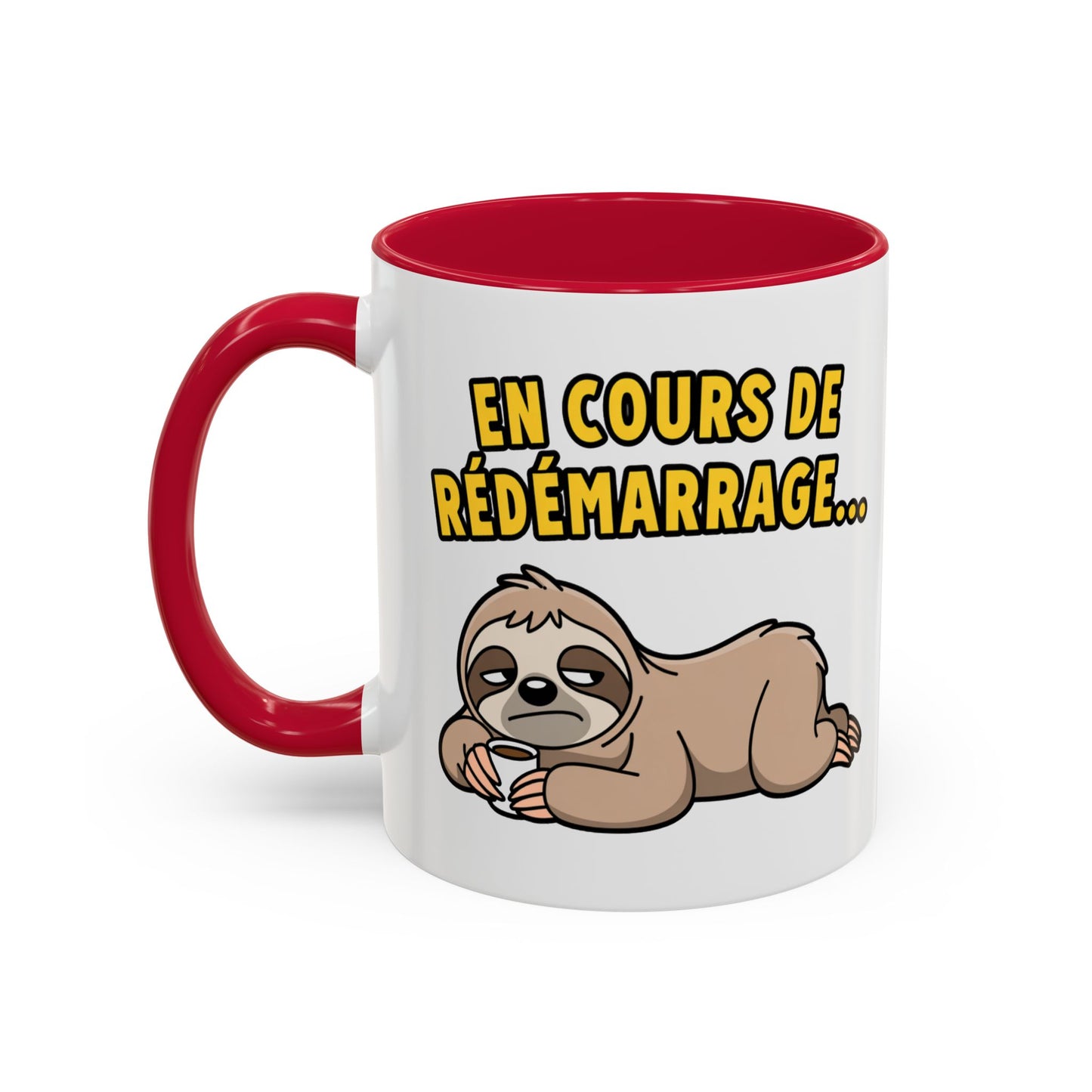 Mug Drôle En Cours de Redémarrage – Tasse Humoristique Paresseux et Café – Cadeau Humour Bureau 325ml