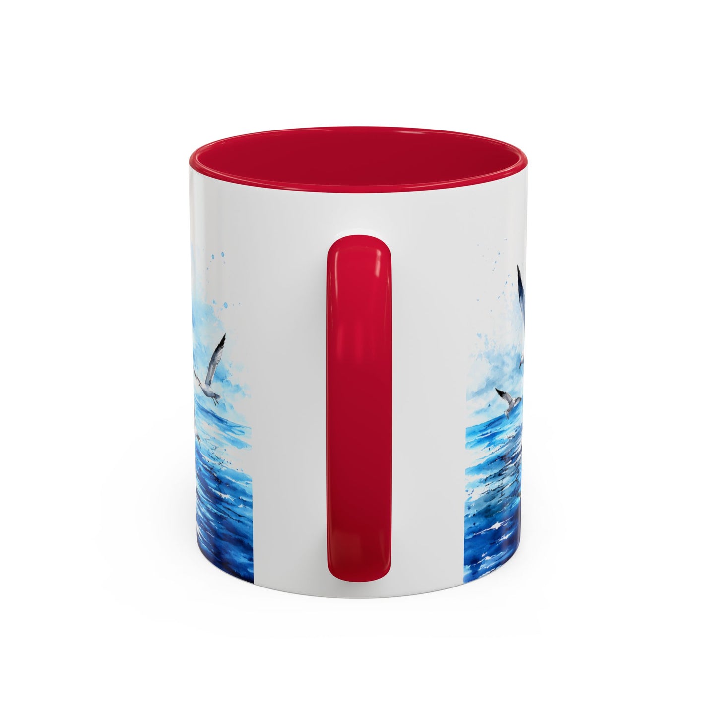 Tasse Bateau Marin – Mug Océan Aquarelle avec Mouettes – Cadeau Mer Pêche Homme Femme 325ml
