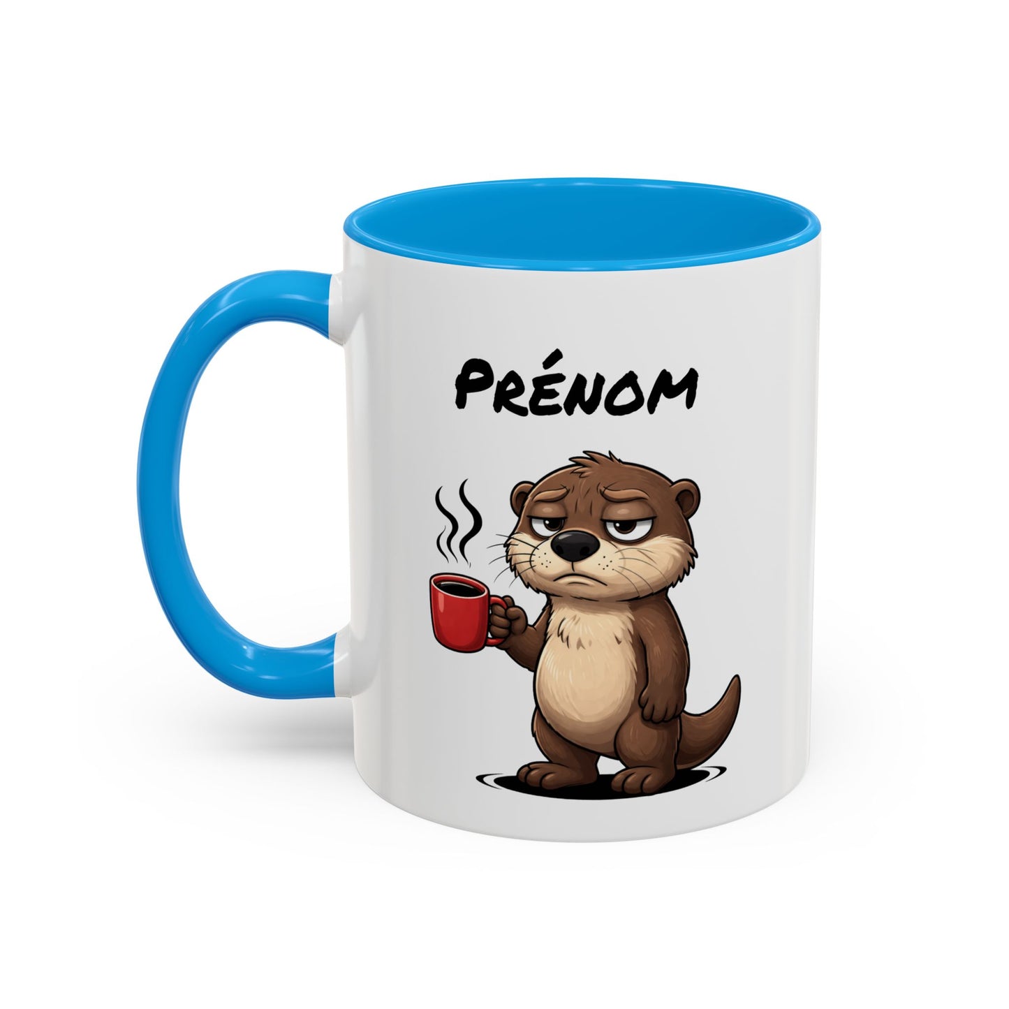 Mug Loutre Fatiguée Personnalisable 325ml – Tasse Café Humoristique Animal Mignon Drôle Réveil Difficile