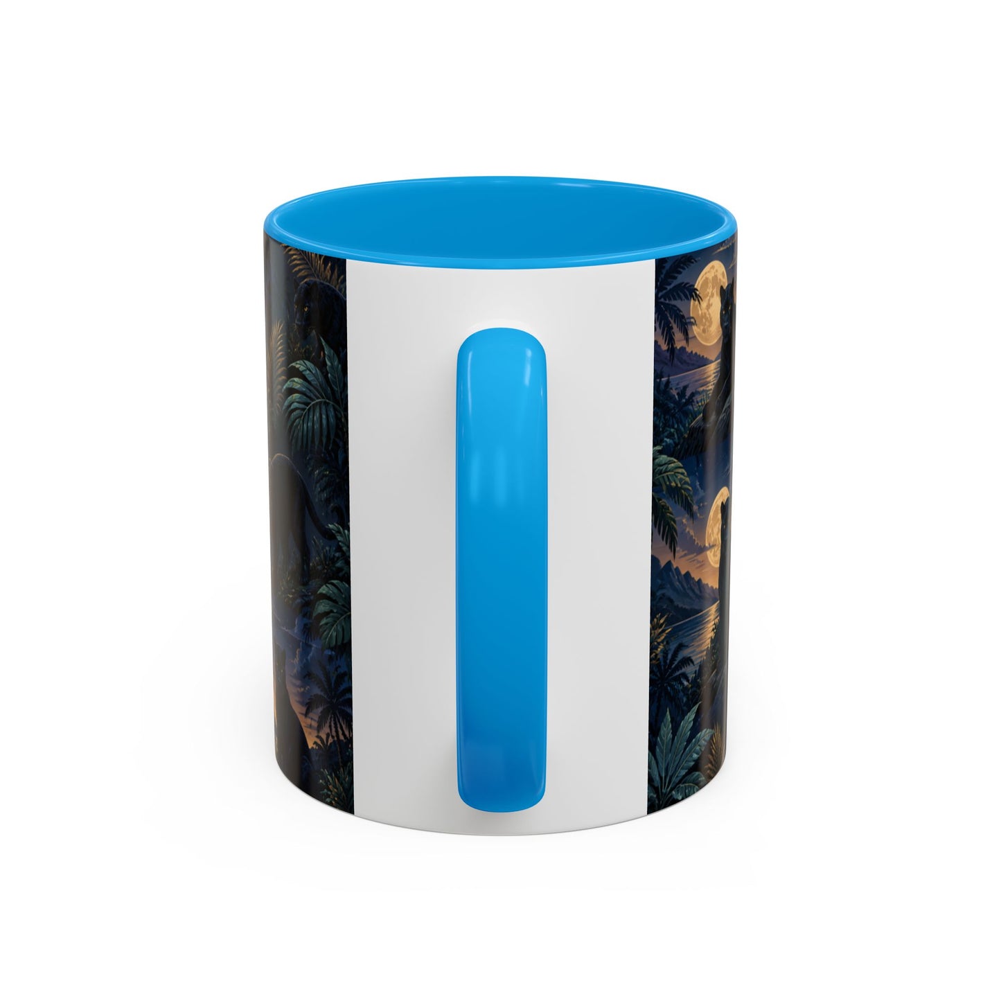 Tasse Panthère Noire Jungle Tropicale – Mug Animal Sauvage et Lune – Design Mystique Nocturne – Céramique 325ml