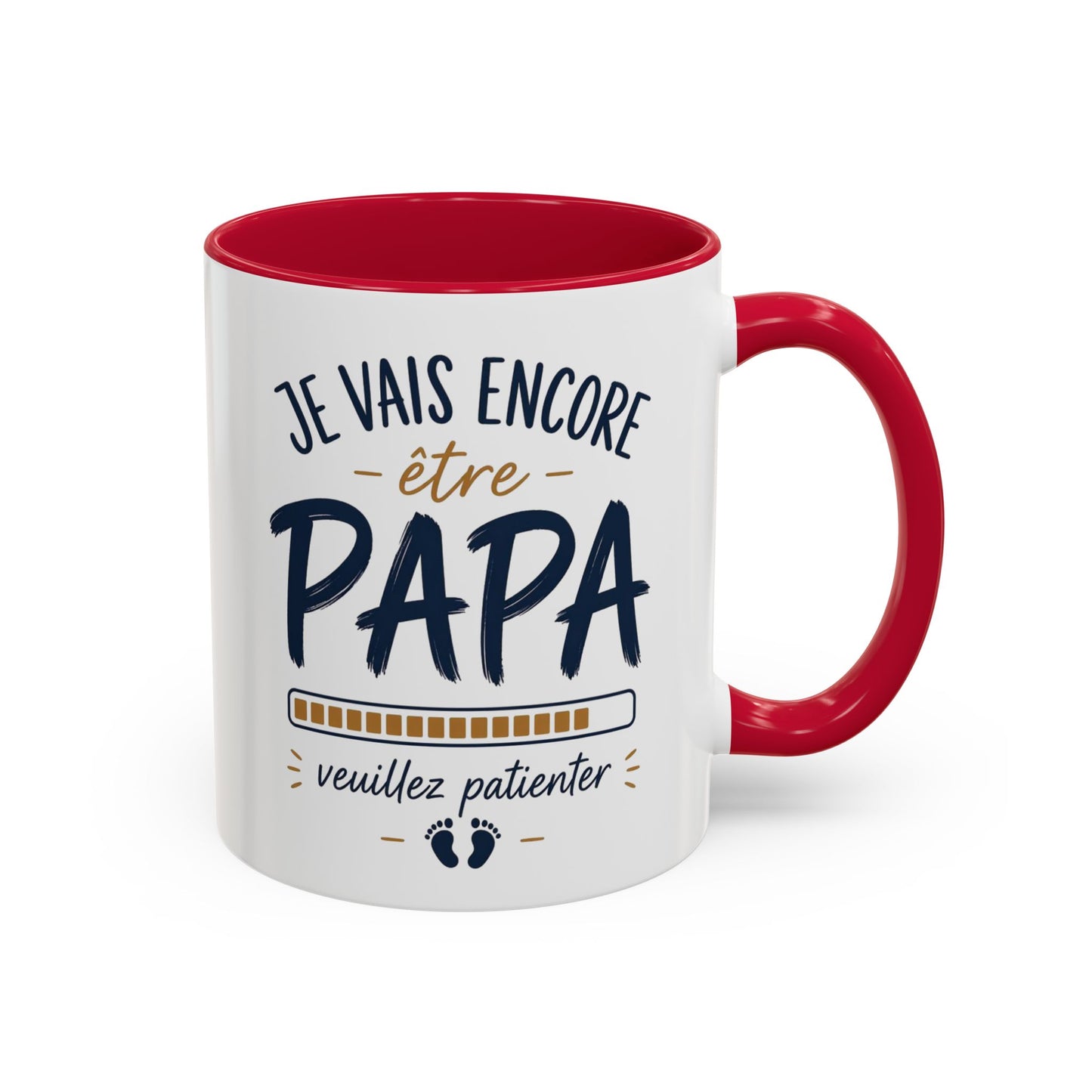 Mug Je Vais Encore Être Papa – Tasse Annonce Grossesse Humoristique – Cadeau Futur Papa Bébé Famille – Céramique 325ml Noir Bleu Rouge