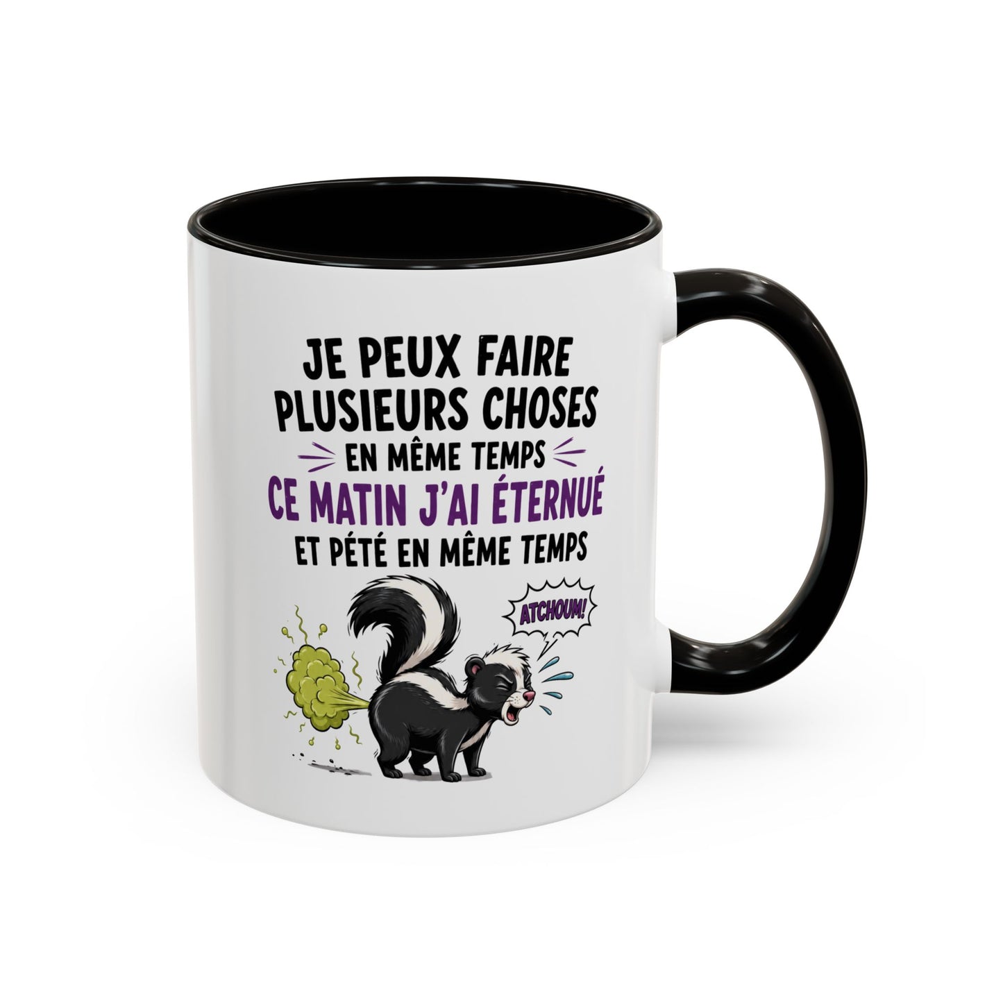 Tasse Humour Homme et Femme – Mug Drôle Pet et Prout avec Putois – Cadeau Original Rigolo pour Ami Collègue Anniversaire 325 ml