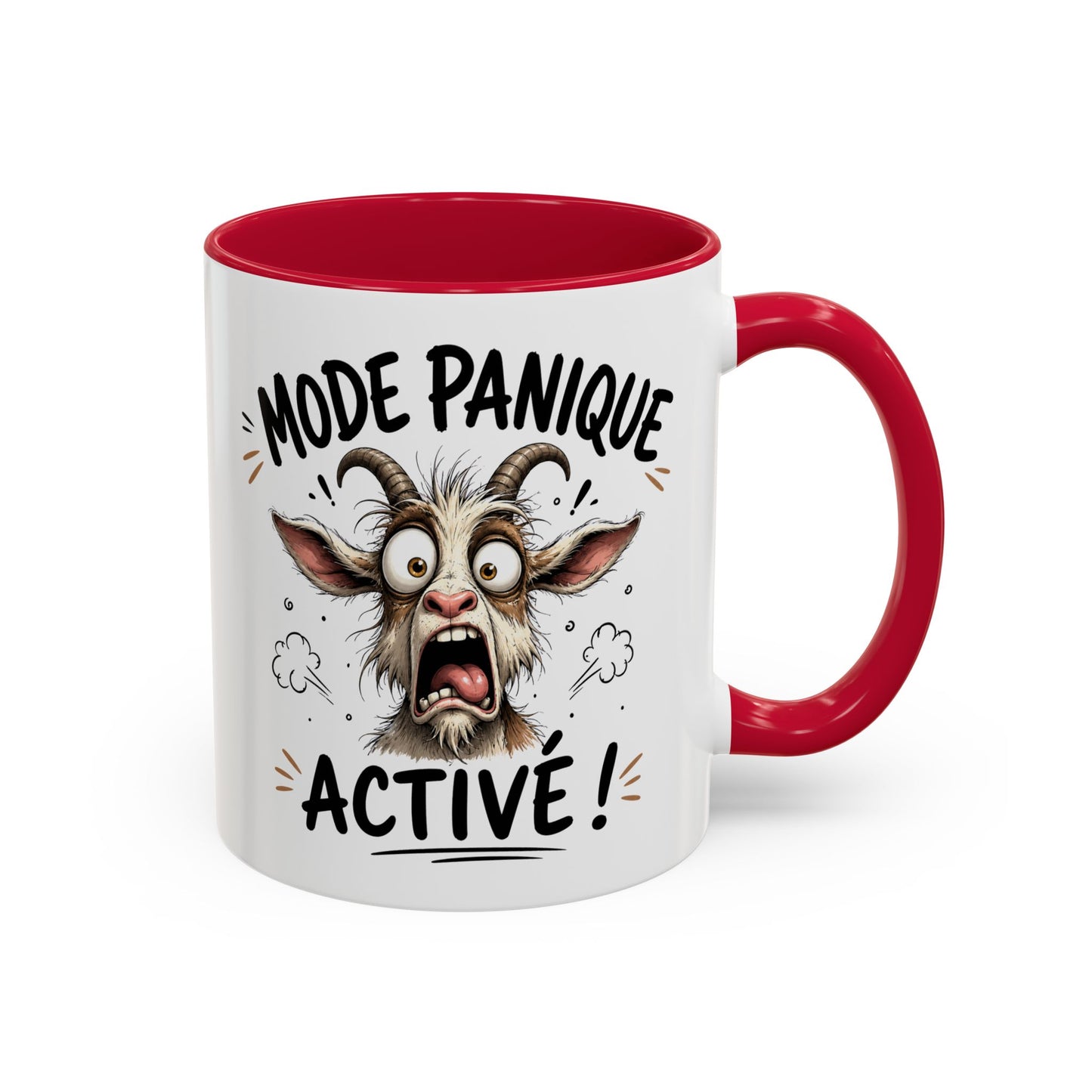 Tasse Mode Panique Activé – Mug Humour Chèvre Folle – Cadeau Drôle Homme Femme 325ml