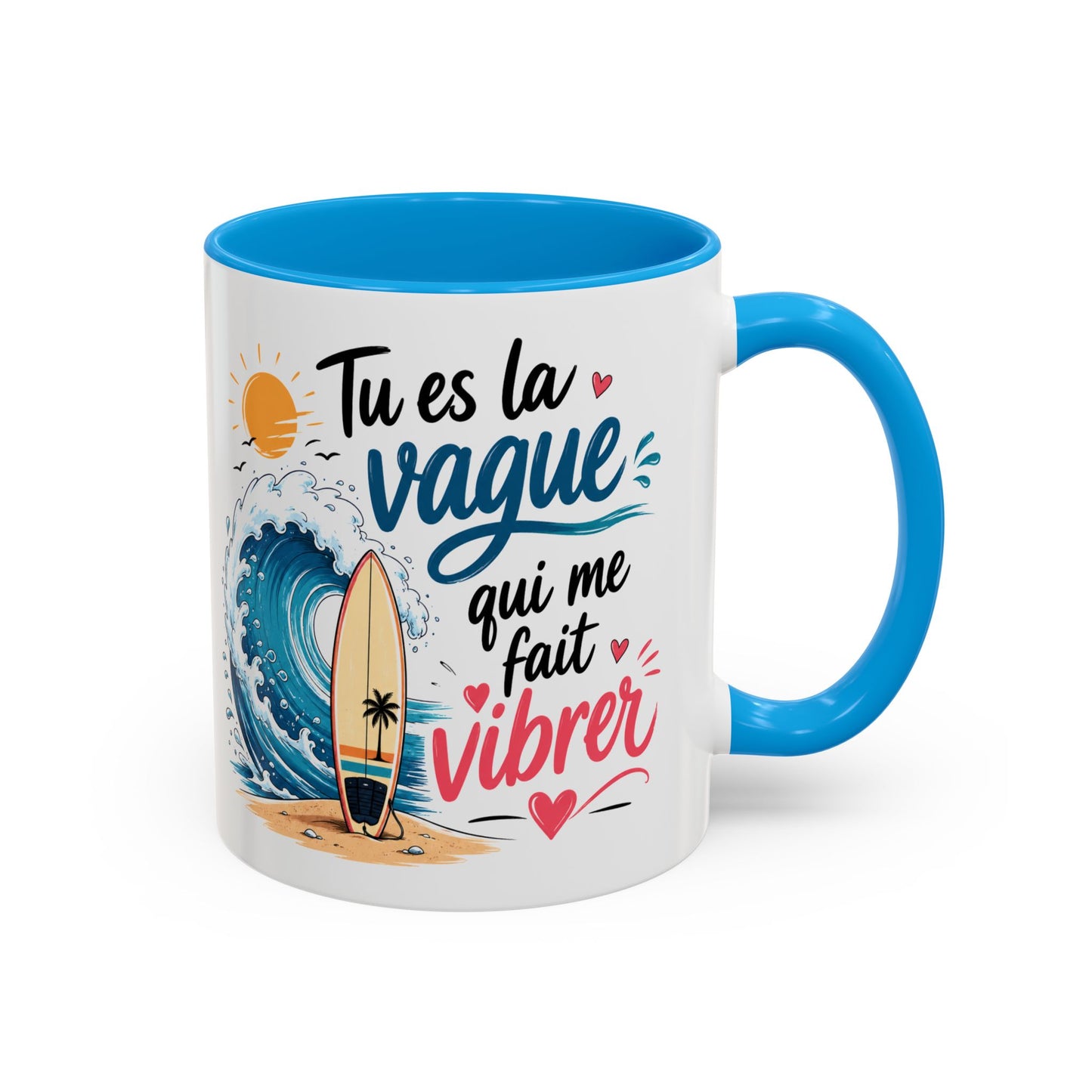 Tasse Tu Es La Vague Qui Me Fait Vibrer – Mug Surf Romantique – Cadeau Amour Couple Surfeur 325ml