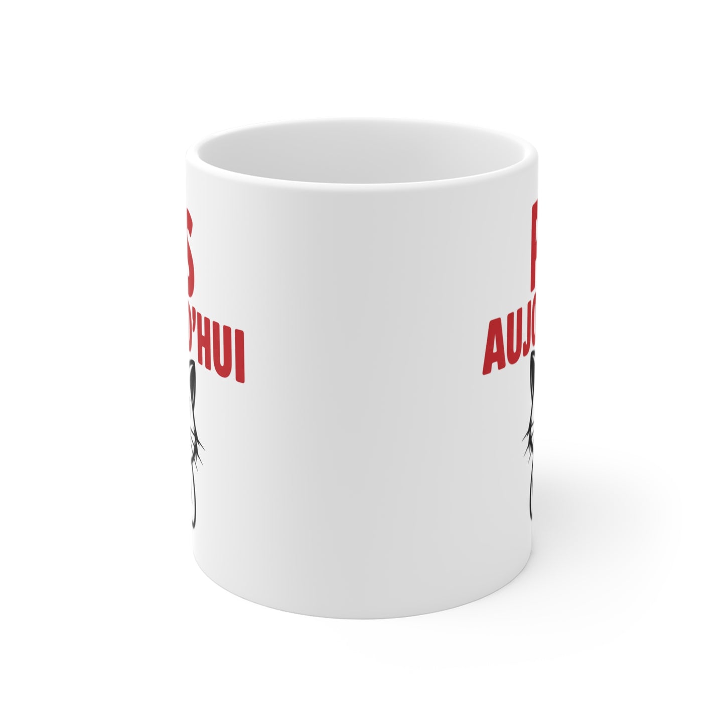 Tasse Pas Aujourd’hui – Mug Humour Fatigue et Flemme – Cadeau Drôle Homme Femme 325ml Chat Idée cadeau fun