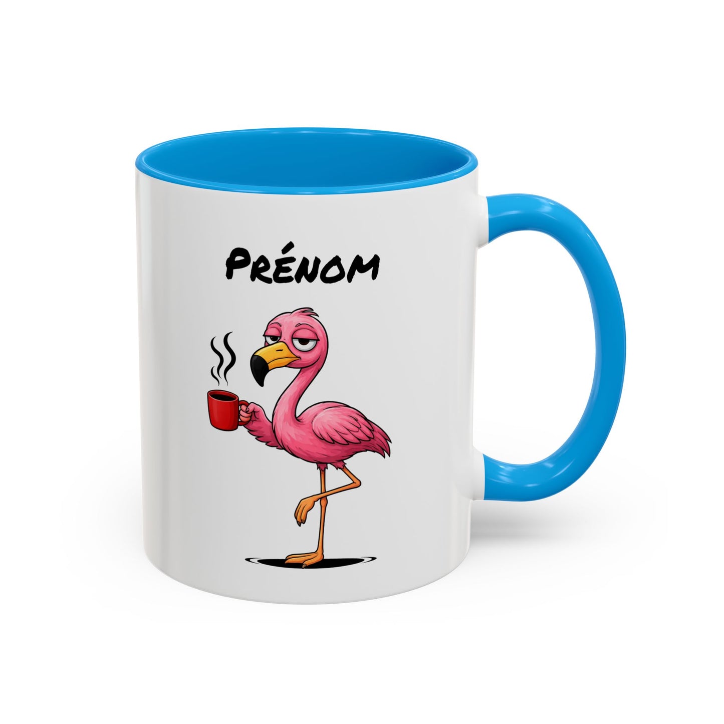 Mug Flamant Rose Personnalisable 325ml – Tasse Café Humour Fatigue Matin Drôle Cadeau