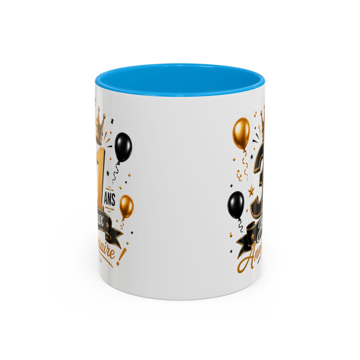 Mug Joyeux 31 Ans – Tasse Anniversaire 31 Ans – Cadeau Original pour Femme Homme – Idée Cadeau 31e Anniversaire Noir Bleu Rouge
