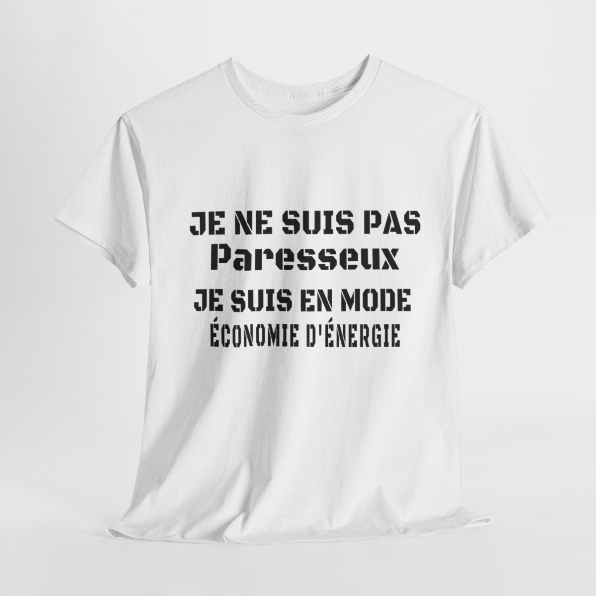 Tee-Shirt Homme Mode Économie d'Énergie - Pas Paresseux idée cadeau humour drole