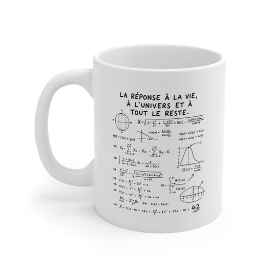 Tasse Mathématiques Humour – Mug Geek Sciences Équations et Nombre 42 – Cadeau Professeur Math 325 ml