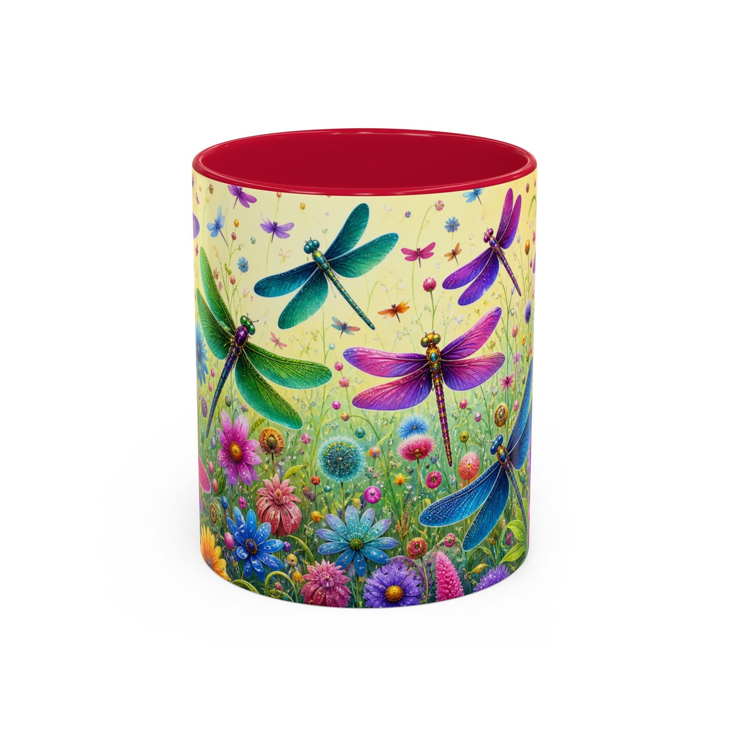 Tasse Libellules et Fleurs Colorées – Mug Nature Printemps et Jardin Fleuri – Design Artistique Floral – Céramique 325ml