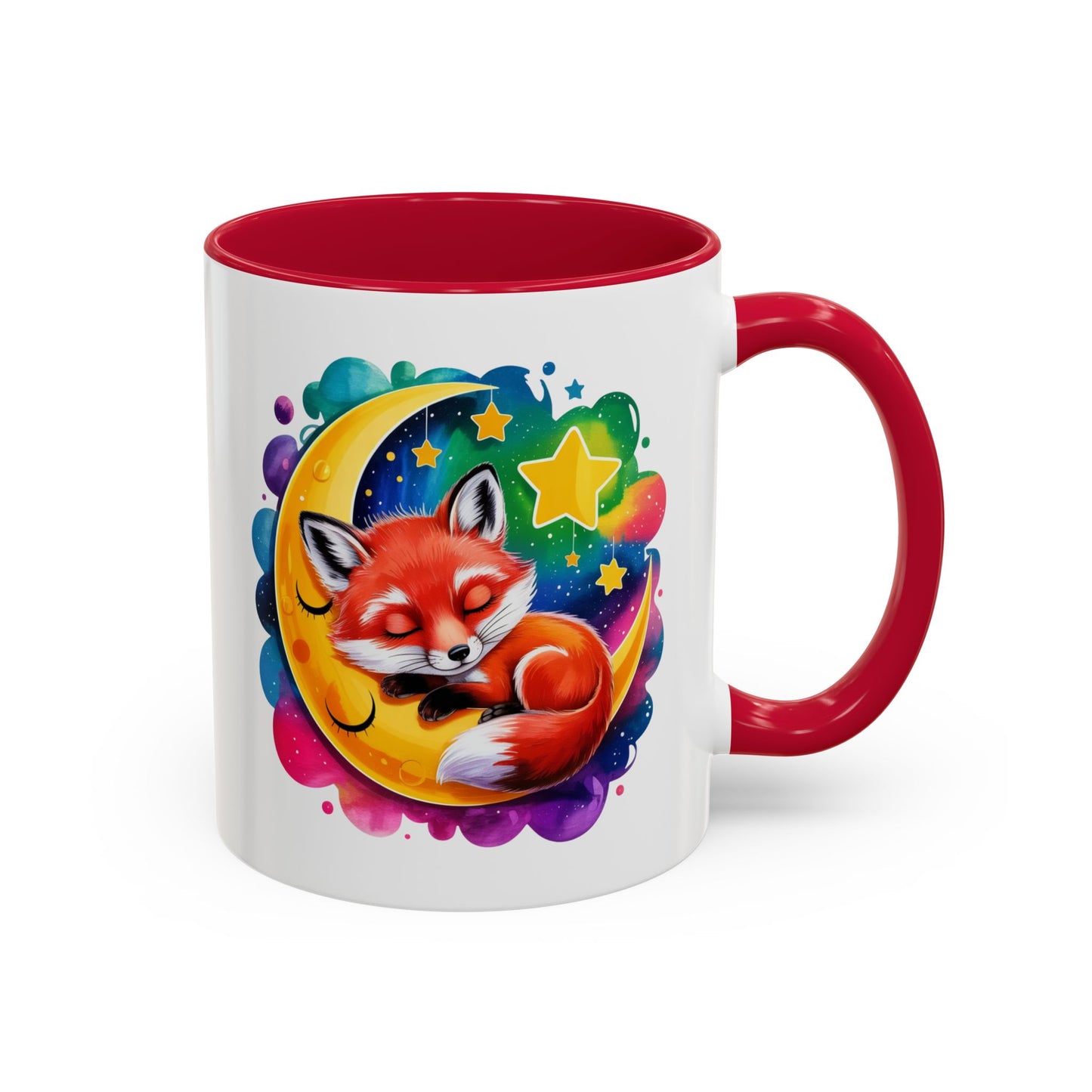 Mug Renard sur la Lune – Tasse Nuit Étoilée Kawaii – Cadeau Mignon et Relaxant – Céramique 325ml