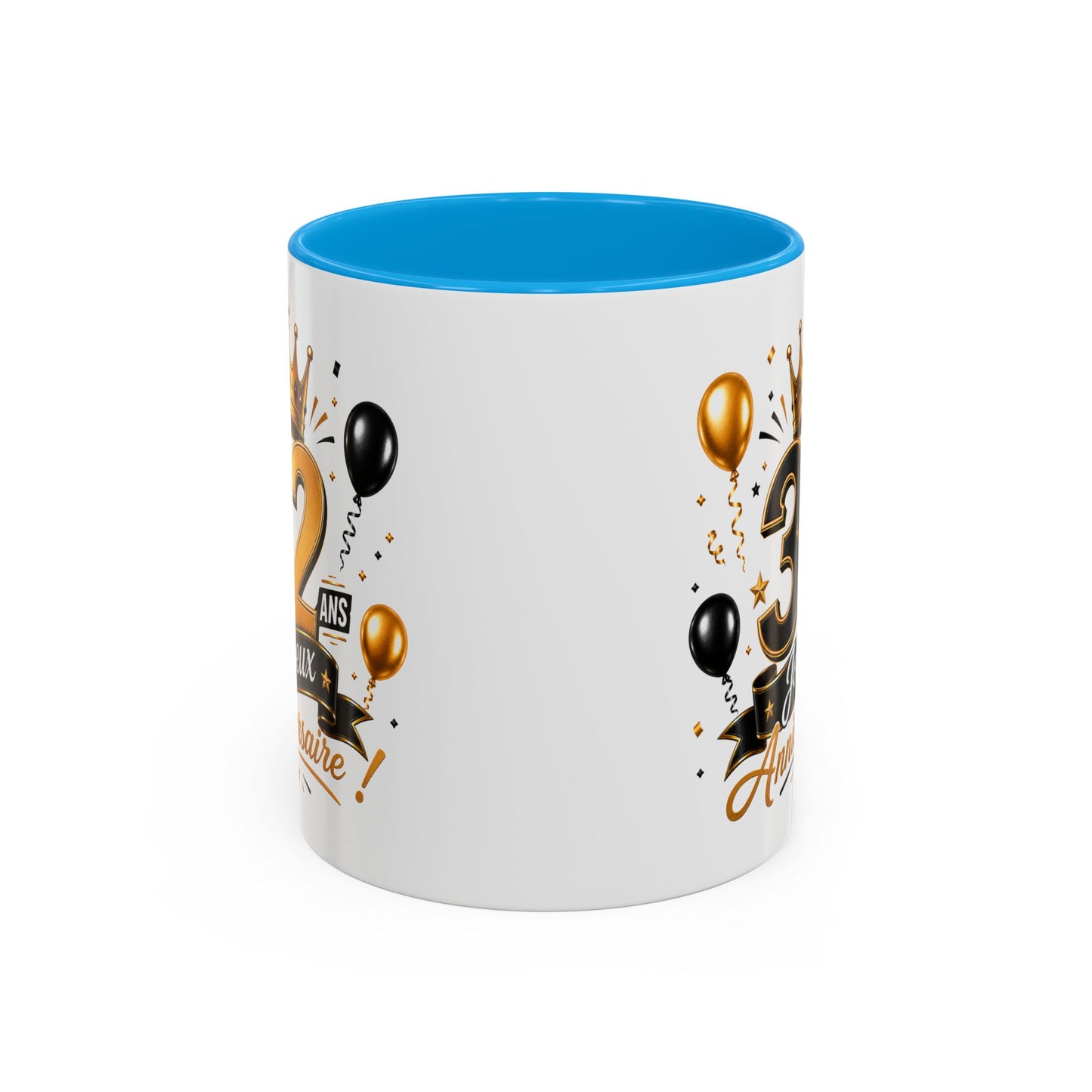 Mug Joyeux 32 Ans – Tasse Anniversaire 32 Ans – Cadeau Original pour Femme Homme – Idée Cadeau 32e Anniversaire Noir Bleu Rouge