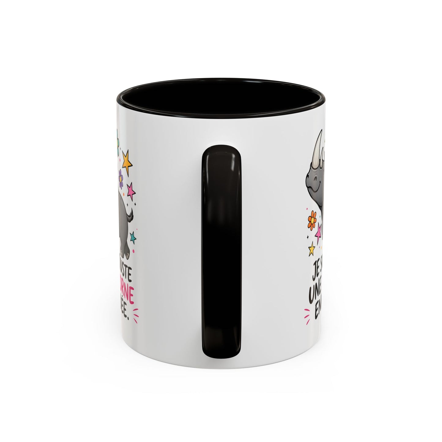 Mug Femme Humoristique – Tasse Rhinocéros Licorne – Idée Cadeau Originale Anniversaire Amie Collègue – 325 ml Noir Bleu Rouge
