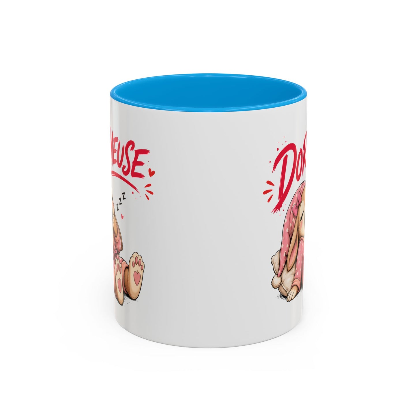 Tasse Dormeuse – Mug Humour Femme Fille avec Lapine Endormie – Cadeau Original 325ml