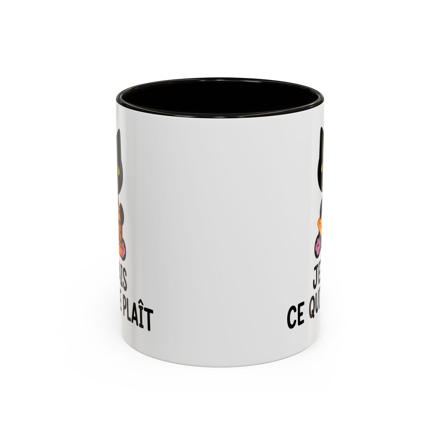 Tasse Chat Homme et Femme – Je Fais Ce Qui Me Plaît – Mug Humour Chat avec Pizza et Café – Cadeau Original Amoureux des Chats – 325 ml