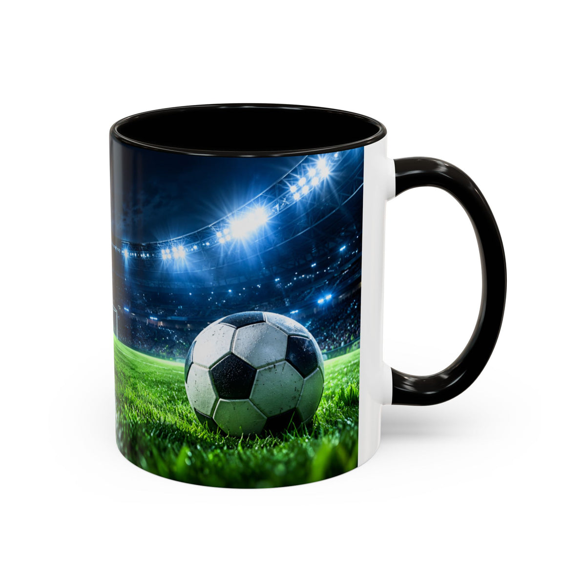 Mug Football Stade Illuminé – Tasse Ballon de Foot et Terrain – Cadeau Original Fan de Football Homme Femme