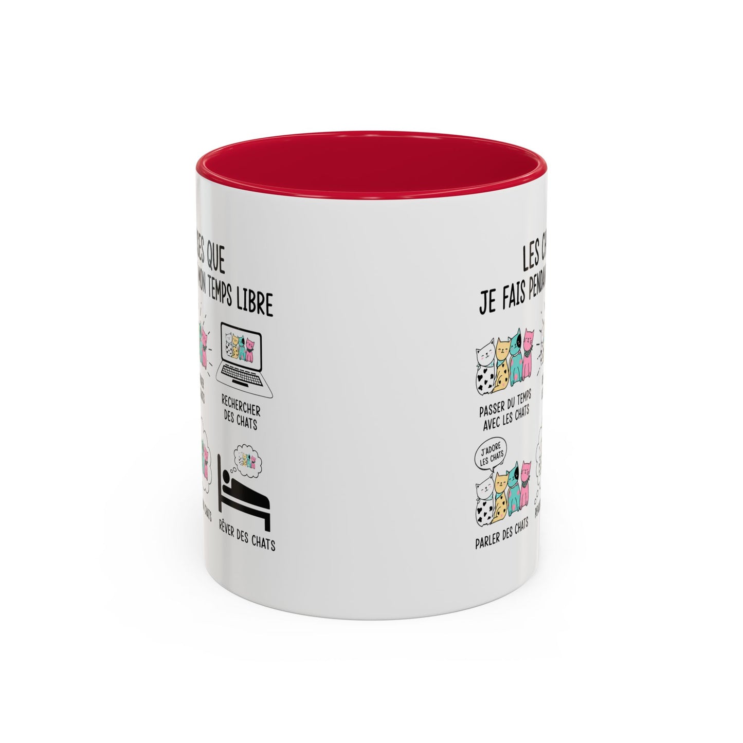 Tasse Humour Chat Homme et Femme – Les Choses Que Je Fais Pendant Mon Temps Libre – Mug Amoureux des Chats – Cadeau Original – Céramique 325 ml