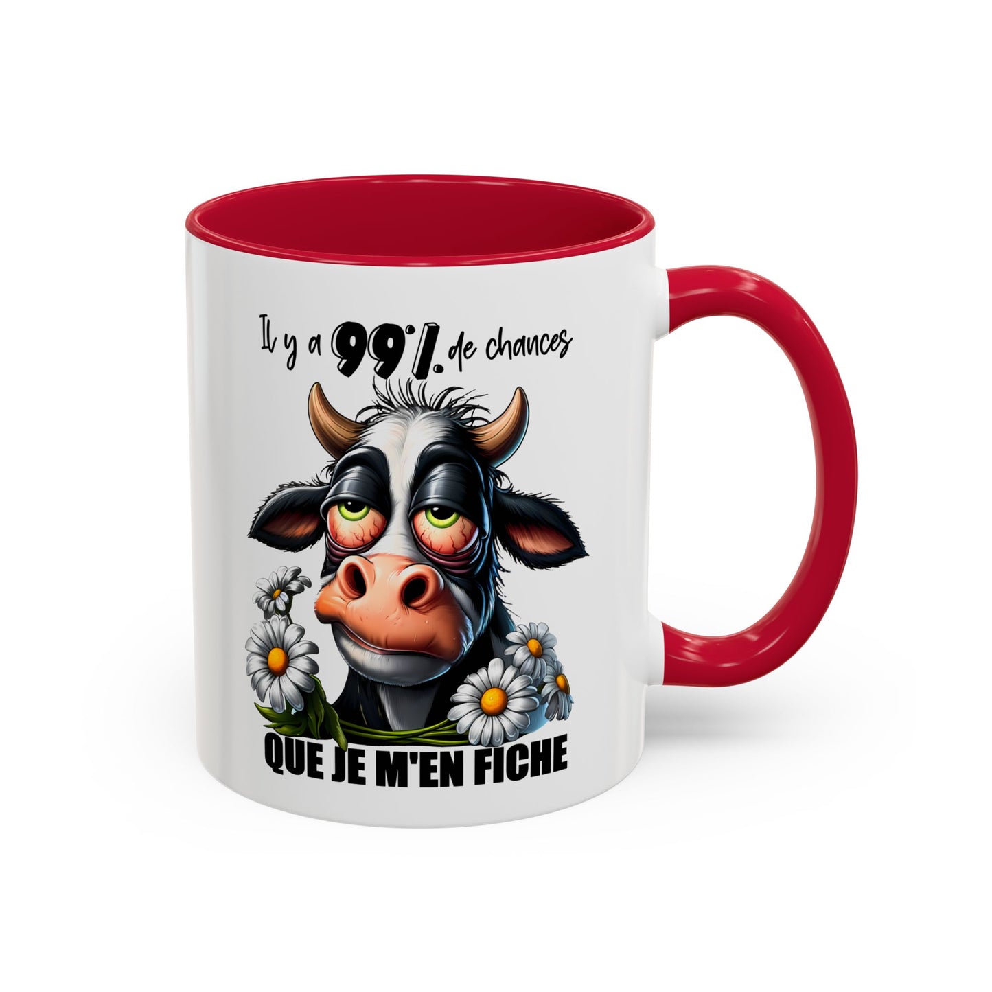 Tasse Il Y A 99% De Chances Que Je M’En Fiche – Mug Humour Vache Drôle Sarcastique 325ml