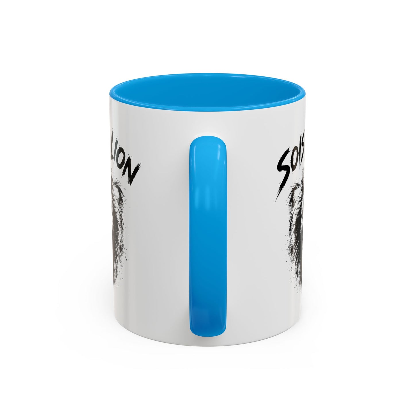 Mug Lion Motivant – Tasse Animaux Sauvages – Cadeau Original Homme et Femme, Courage Force Caractère Noir Bleu Rouge