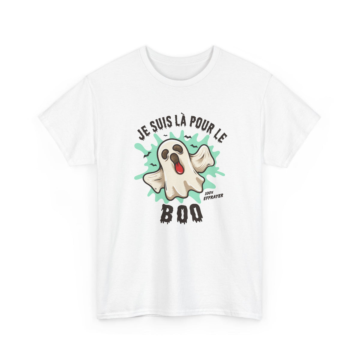 T-Shirt Halloween Homme et Femme – Fantôme Effrayant Humour – Cadeau Original Fête Halloween
