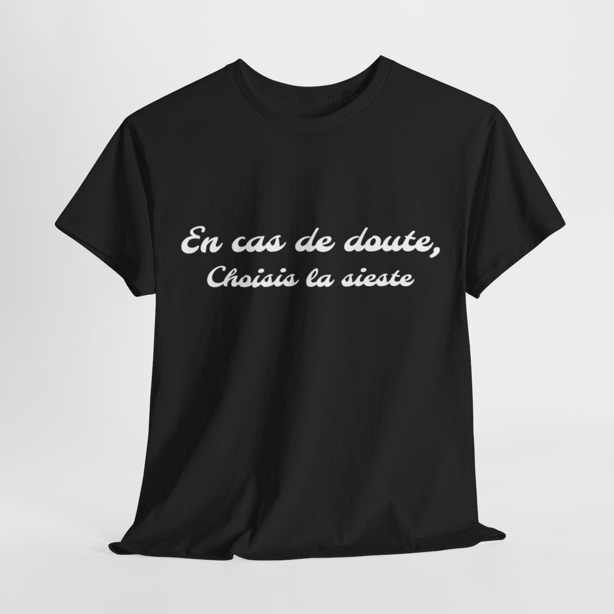 Tee Shirt Noir humour En Cas de Doute, Choisis la Sieste idée cadeau citation amusant rigolo pour Homme/Femme