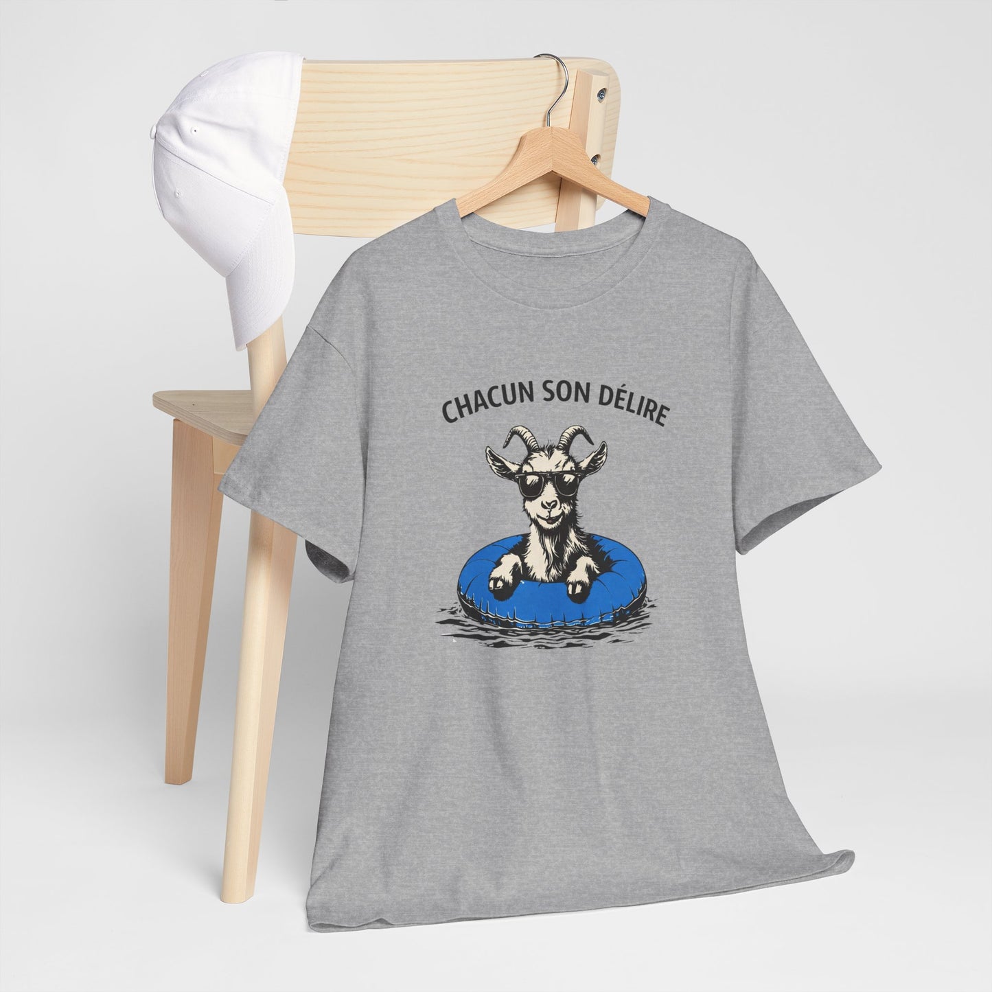 T-Shirt Humour Chèvre Bouée – Tee Shirt Chacun Son Délire – Cadeau Drôle Été Vacances